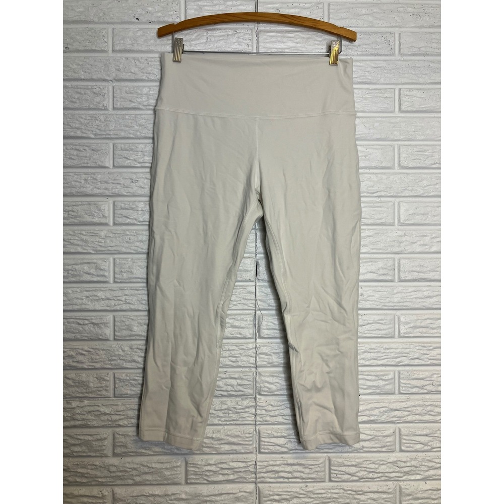 Lululemon Align high rise cropped leggings in bone women's size 14 trendy active